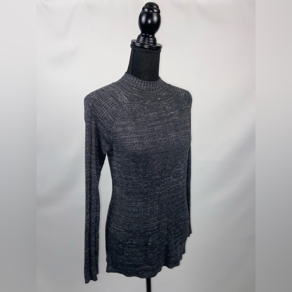 Mock Turtleneck Cotton Blend Sweater Longsleeve Grey Large St John’s Bay - Picture 3 of 9